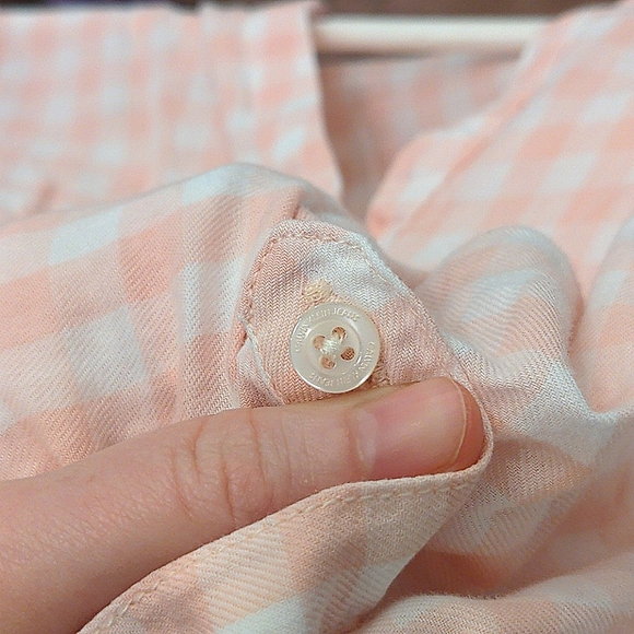 Calvin pink gingham button up roll up top - Picture 5 of 6